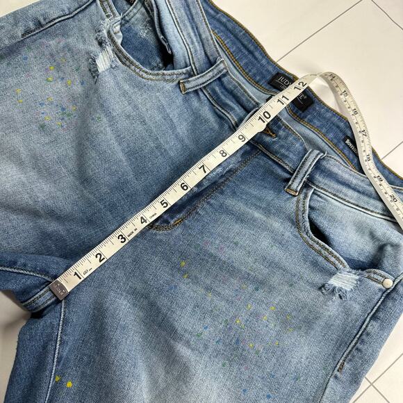 Judy Blue Jeans Womens 32 Paint Splatter Boyfriend Fit Distressed Boho Artsy - Picture 10 of 13